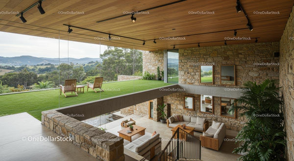 Modern Open-Plan Home with Panoramic Hillside View