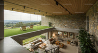 Luxurious Modern Living Space with Panoramic Nature View