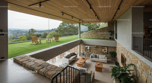 Modern Countryside House with Panoramic View and Open Living Space