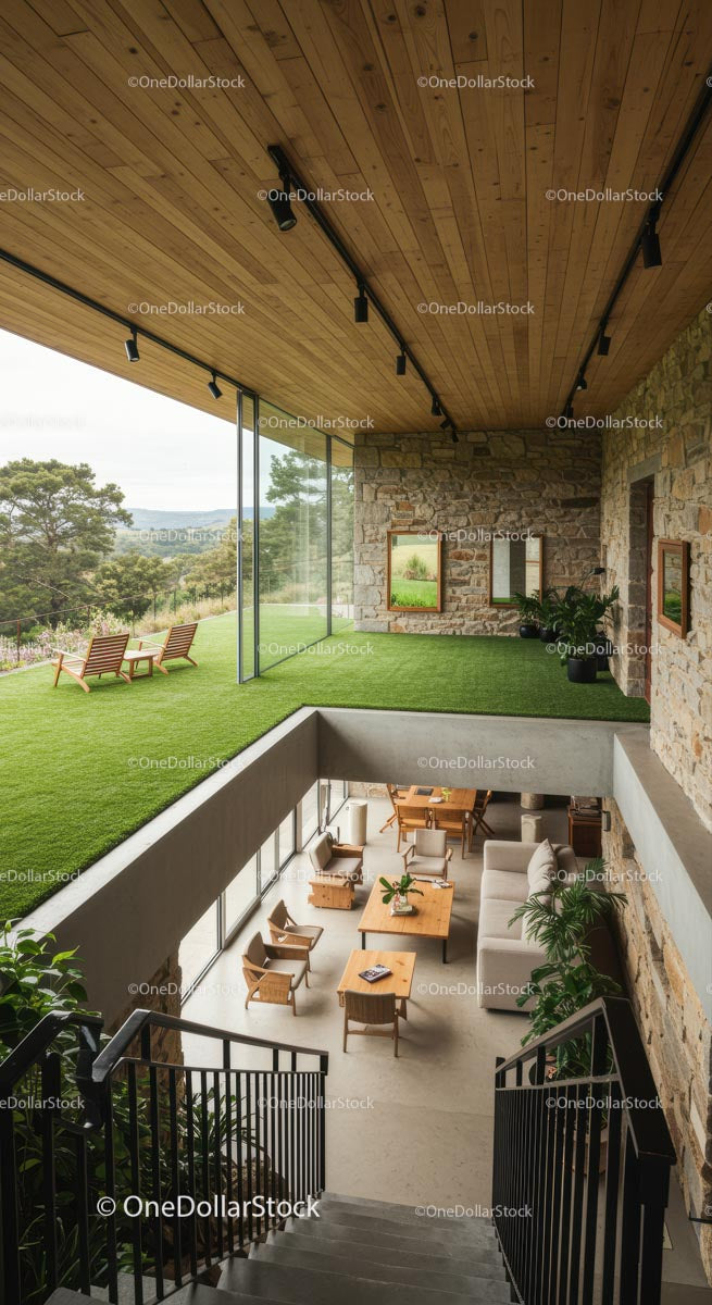 Modern Open-Plan Living with Scenic Views and Terrace