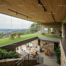 Modern Home with Glass Walls and Scenic View