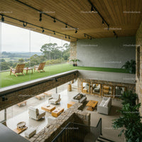 Modern Lounge with Scenic Glass Walls
