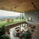 Luxurious Modern Living Room with Panoramic Green Views