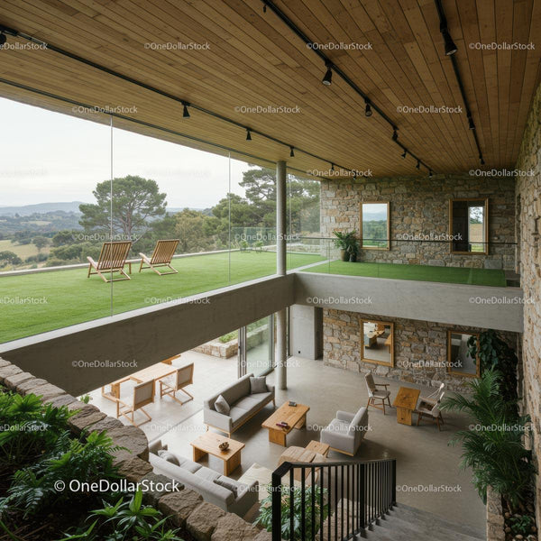 Modern Home with Glass Walls Overlooking Scenic Landscape