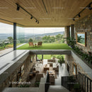 Luxurious Living Room with Panoramic Landscape View
