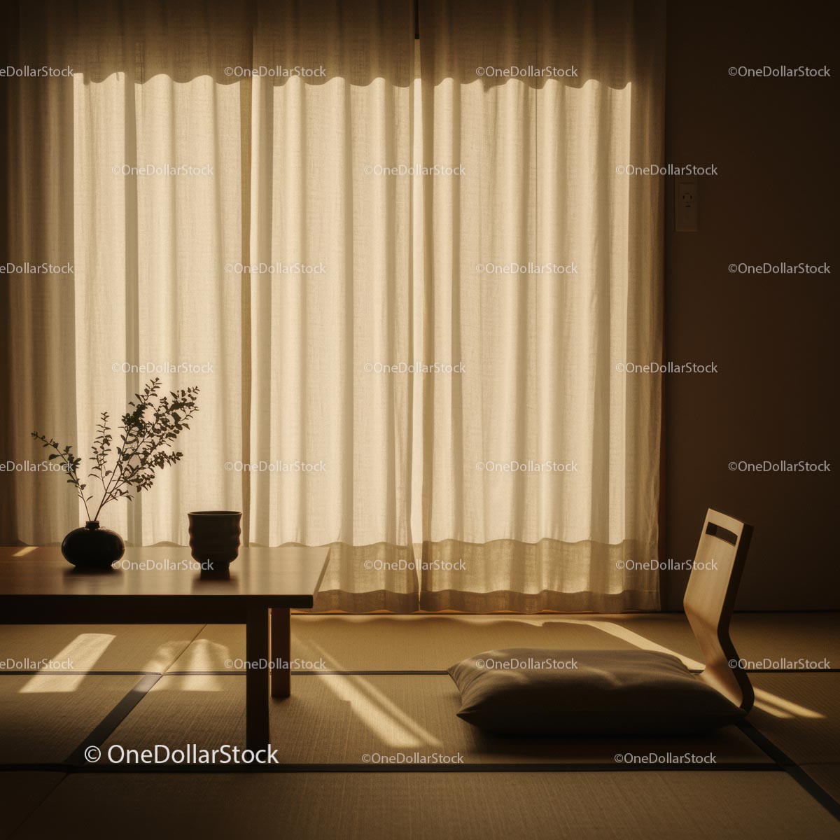 Minimalist Japanese Room with Natural Light