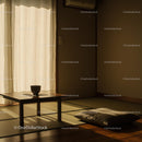 Sunlit Japanese Tatami Room with Minimalist Charm