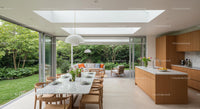 Modern Open Plan Kitchen with Garden View and Natural Light