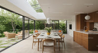 Modern Dining Room with Indoor Garden and Natural Light