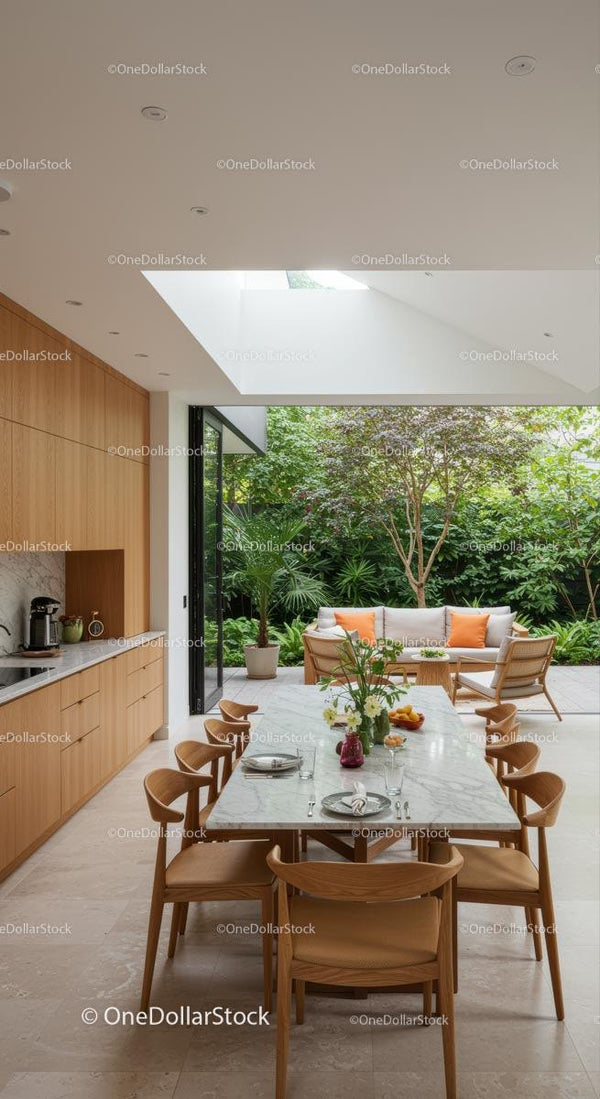 Modern Kitchen with Open Indoor-Outdoor Living Space