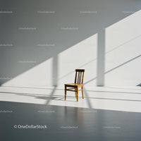 Wooden Chair in Sunlit Minimalist Room