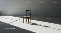 Wooden Chair in Sunlit Minimalist Room