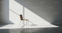 Minimalist Wooden Chair in Sunlit Room