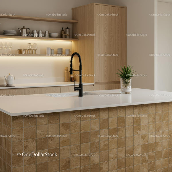 Modern Kitchen with Elegant Decor and Natural Wood Accents