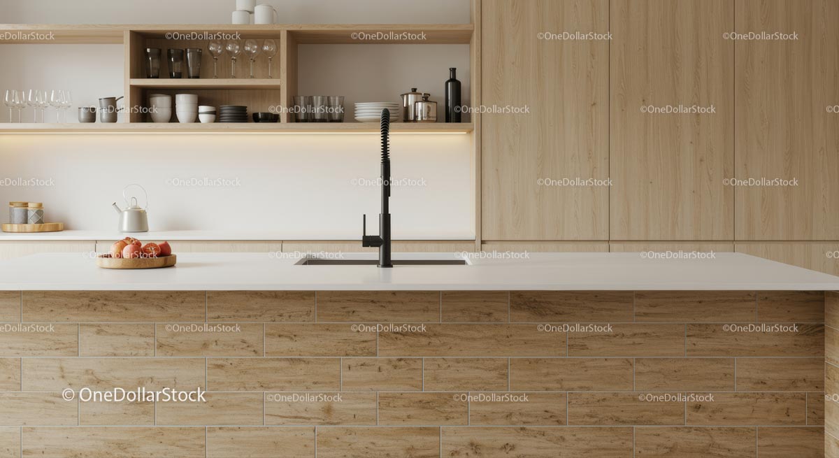 Modern Kitchen with Minimalist Wooden Cabinets