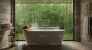 Relaxing Bath in Modern Bathroom with Bamboo Garden View