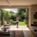 Woman Practicing Yoga in Tranquil Garden Retreat