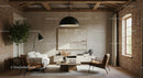 Modern Industrial Living Room with Cozy Earth Tones