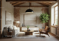 Cozy Living Room with Rustic Design and Indoor Plant