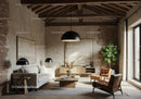 Modern Living Room with Rustic Brick and Cozy Decor