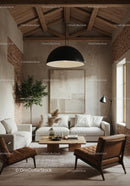 Modern Living Room with Cozy Decor and Natural Elements