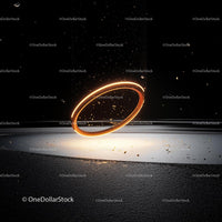 Glowing Neon Ring on Black Background