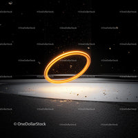 Glowing Orange Ring in a Dark Abstract Scene