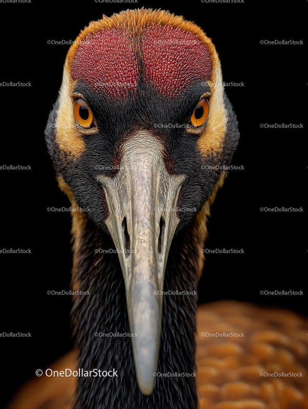 Close-Up Portrait of a Majestic Crane