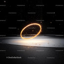 Glowing Light Ring in Dark Abstract Setting