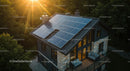 Modern Home with Solar Panels Surrounded by Forest