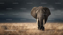 Majestic Elephant Standing in African Savannah