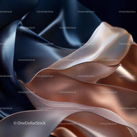 Elegant Blue and Copper Silky Waves with Metallic Shine