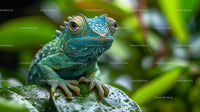 Vibrant Green Lizard on a Tropical Leaf