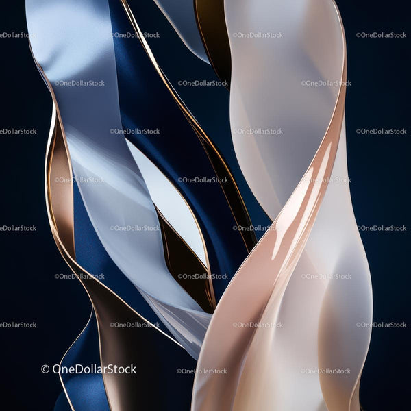Elegant Abstract Sculpture with Flowing Ribbons