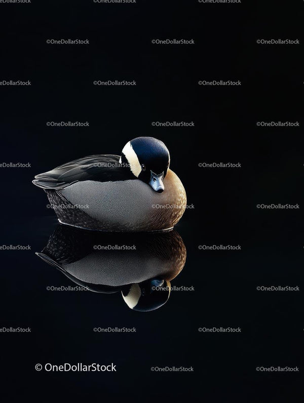Serene Duck with Perfect Water Reflection