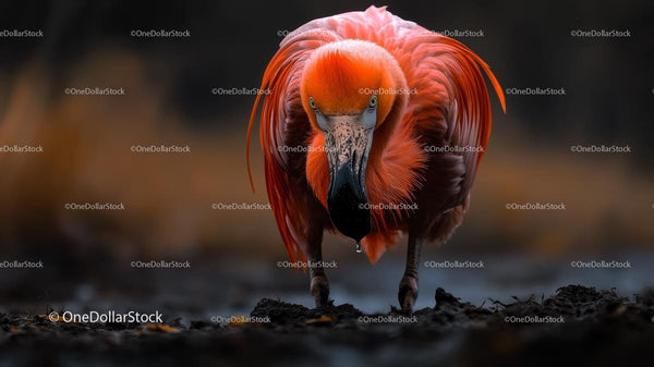 Scarlet Ibis with Vibrant Red Feathers in Natural Habitat