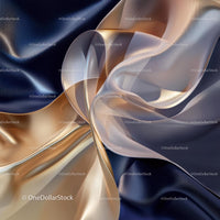 Luxurious Satin Fabric with Gold and Blue Highlights