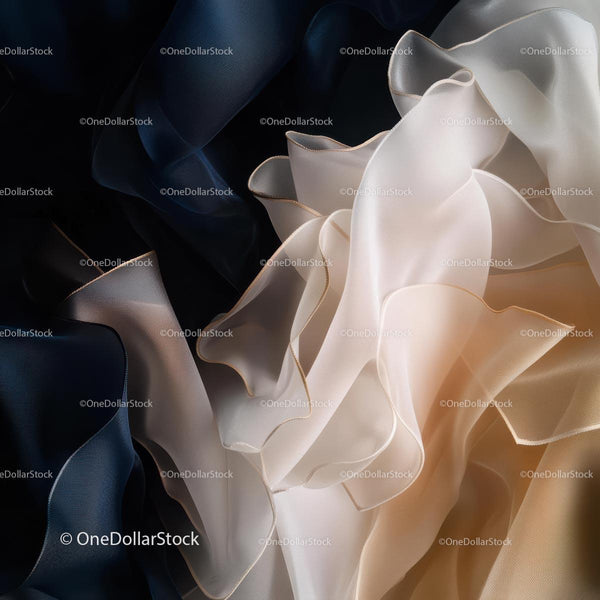 Elegant Silk Fabric with Flowing Textured Layers