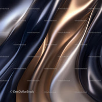 Luxurious Silk Waves with Gold and Blue Tones