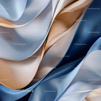 Elegant Flowing Silk in Blue and Beige Tones
