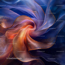 Abstract Swirl of Vibrant Fabric Textures in Motion