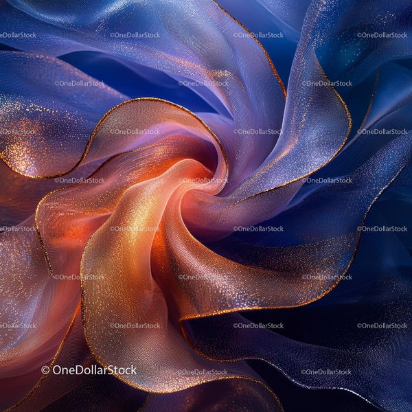 Abstract Swirl of Vibrant Fabric Textures in Motion