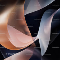 Abstract Flowing Ribbons in Soft Metallic Hues