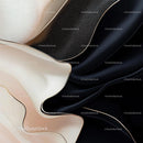 Elegant Black and White Silk Waves in Minimalist Design
