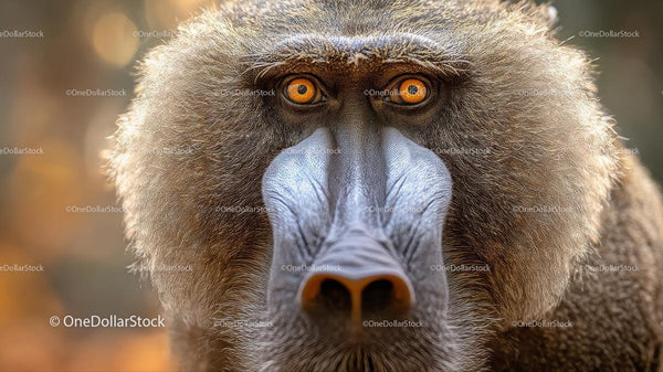 Intense Baboon Stare in Vibrant Jungle Setting