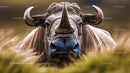 Majestic Rhinoceros in Grassy Savannah Scene