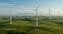 Wind Turbines on Rolling Green Hills
