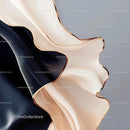 Flowing Black and Beige Silk Fabric with Elegant Waves