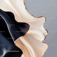 Flowing Black and Beige Silk Fabric with Elegant Waves