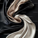 Elegant Swirl of Luxurious Black and Beige Silk Fabrics